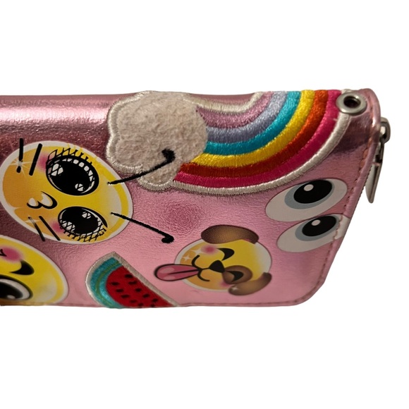 Pink Zip Around Emoji Rainbow Wallet NWOT - Picture 2 of 4